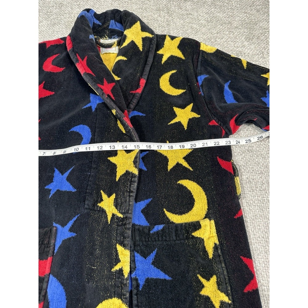 VTG TJ Lawford Robe Stars Large Stars Celestial Cotton Robe Turkish 90s No Belt - Picture 4 of 12